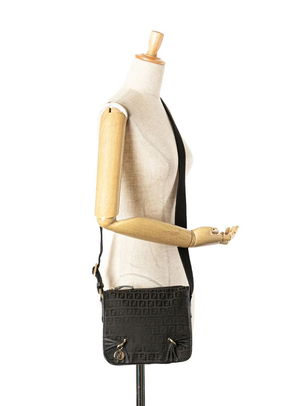 Fendi Pre-Owned 2000-2010 Small Zucchino Canvas F Charm crossbody bag | Pre-Owned | Image 2