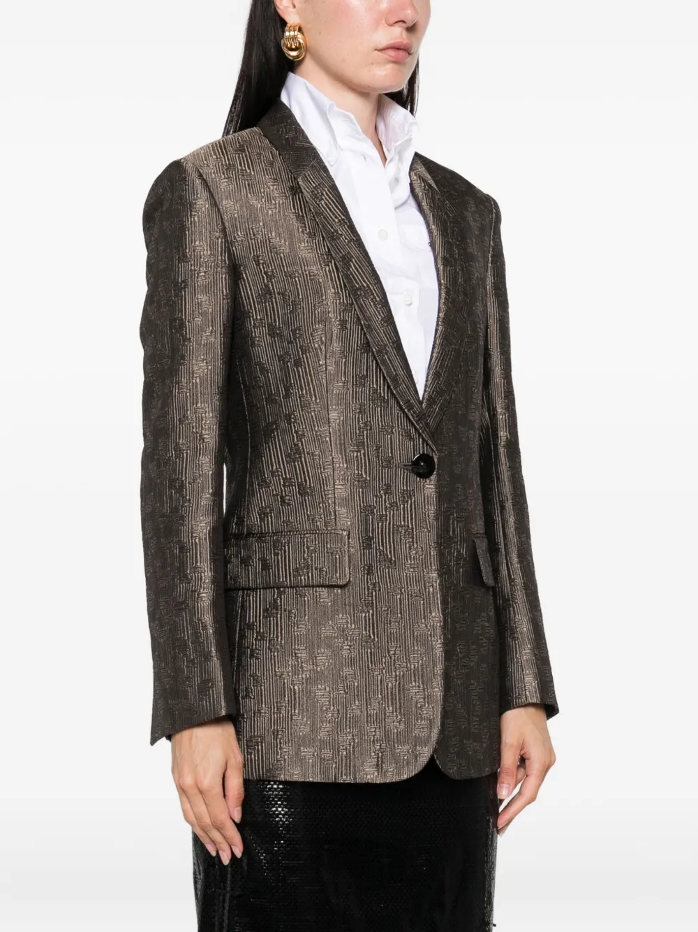 Giorgio Armani Blazer met enkele knoop Bruin