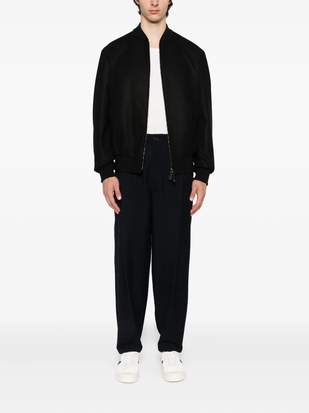 Giorgio Armani zip-fastening bomber jacket Zwart