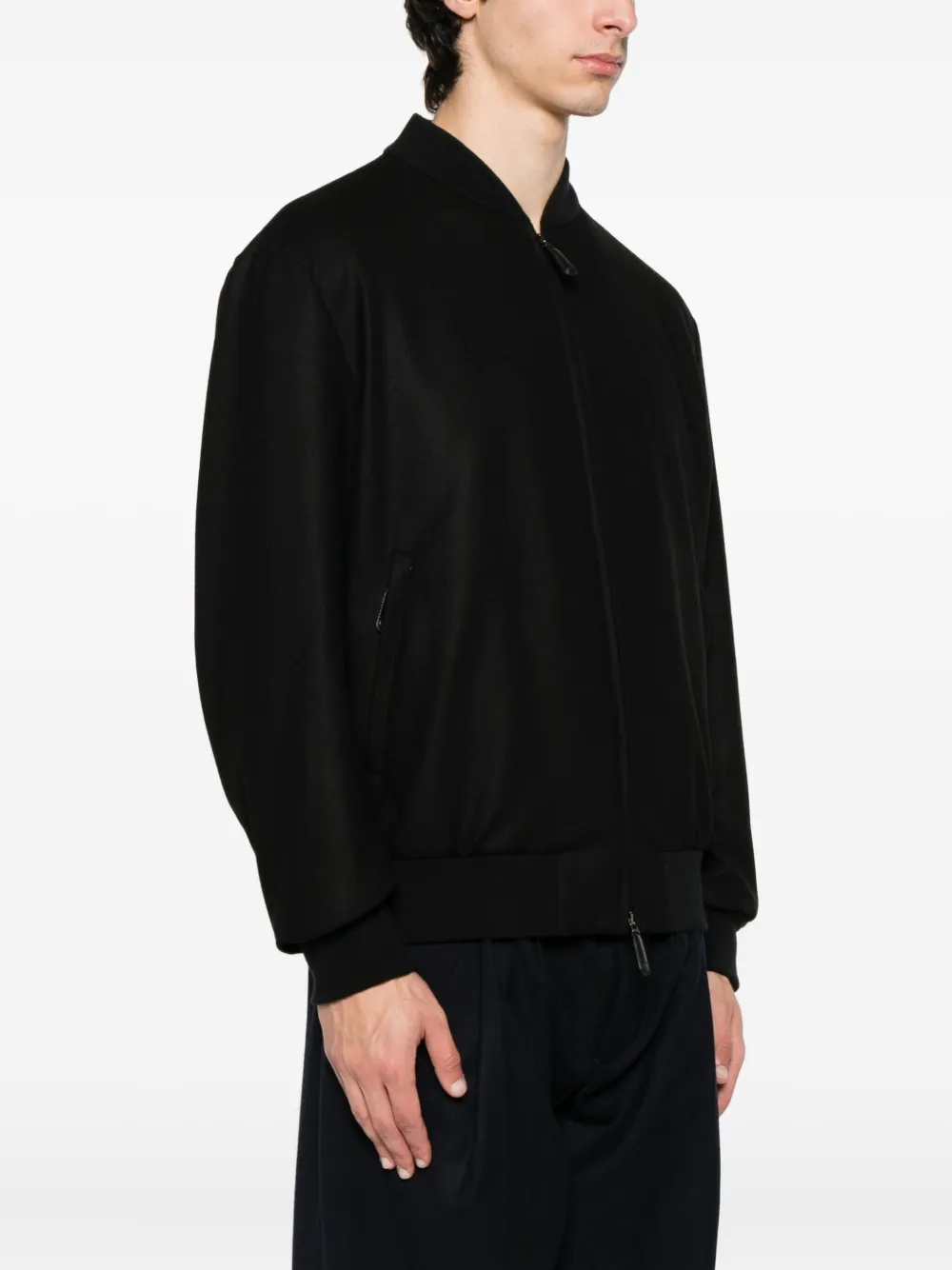 Giorgio Armani zip-fastening bomber jacket Zwart