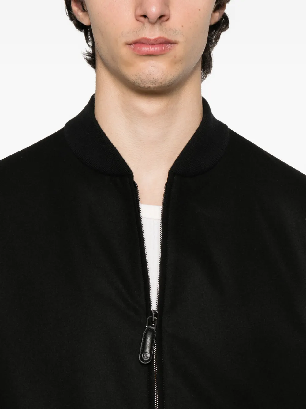 Giorgio Armani zip-fastening bomber jacket Zwart