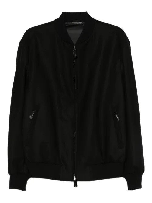 Veste bomber à fermeture zippée - Giorgio Armani - Modalova