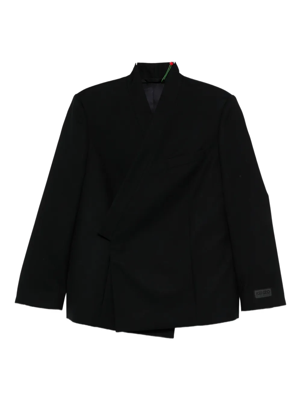 Kenzo asymmetric wrap jacket Zwart