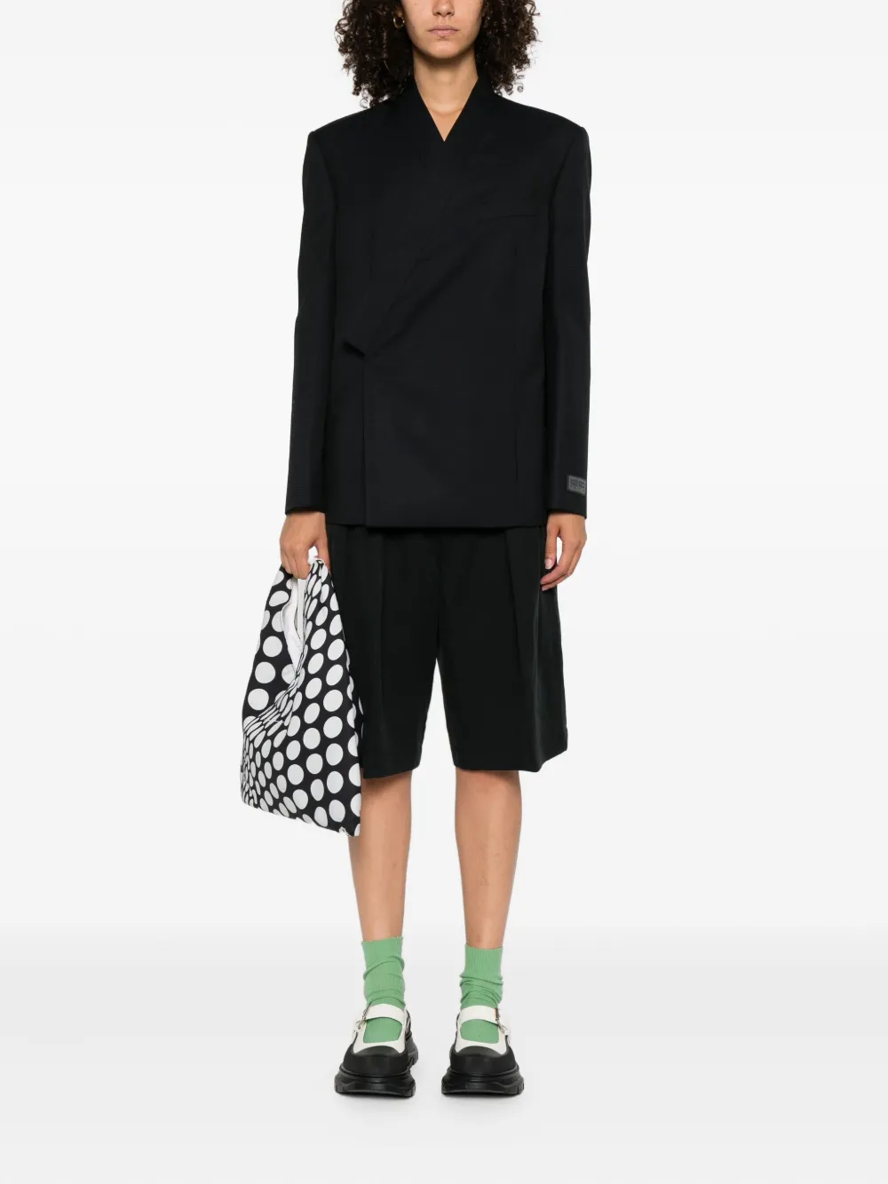 Kenzo asymmetric wrap jacket Zwart