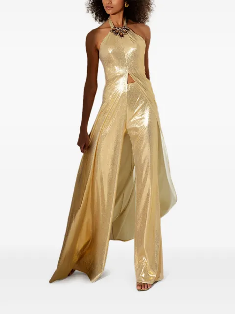 Allure embellished halter-neck top