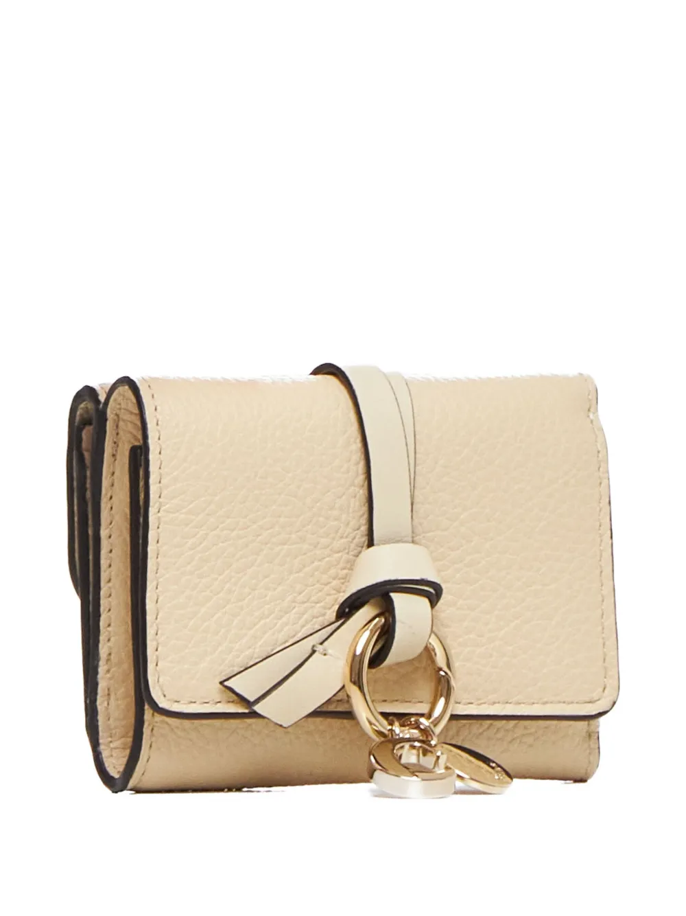Chloé leather strap trifold wallet Beige