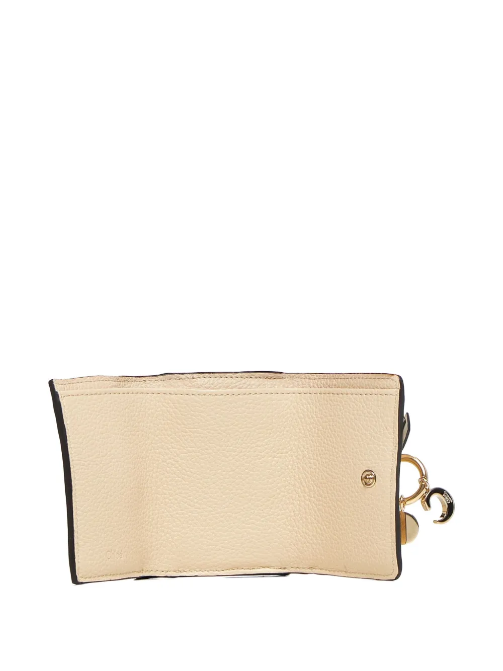 Chloé leather strap trifold wallet Beige