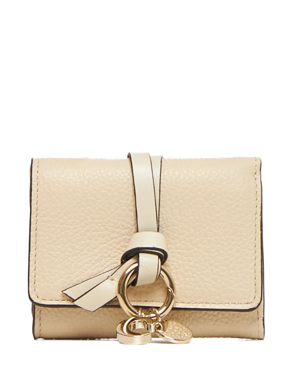 Chloé leather strap trifold wallet Beige