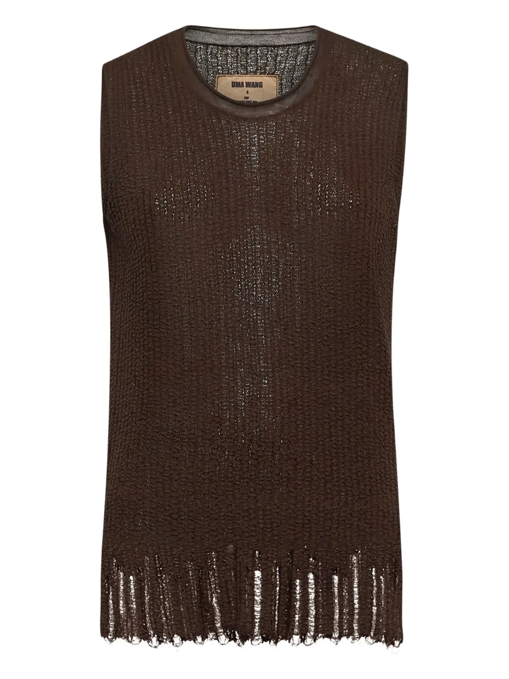 Uma Wang ribbed sleeveless top | Brown | Image 1