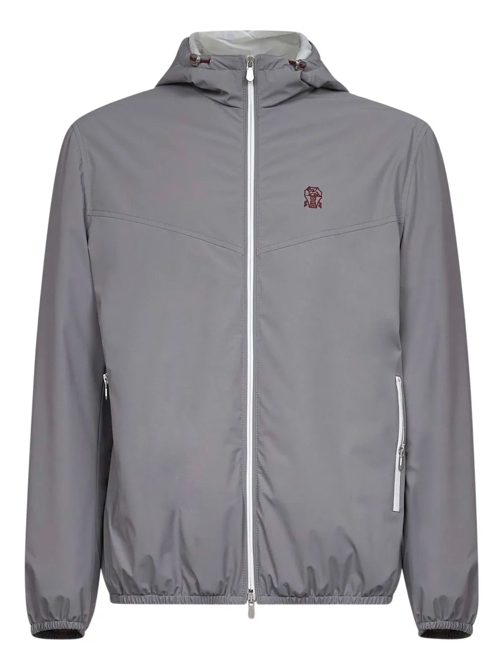 Brunello Cucinelli hooded zip-front jacket Blauw