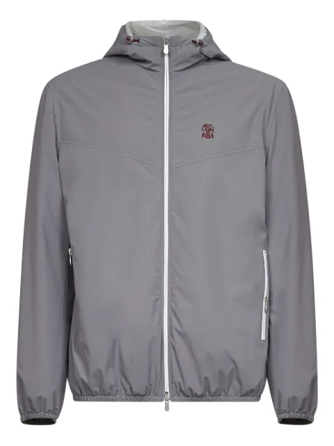 Brunello Cucinelli hooded zip-front jacket
