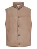 Brunello Cucinelli horn-button stand-collar gilet - Brown