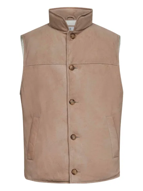 Brunello Cucinelli horn-button stand-collar gilet