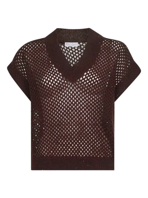 T-shirt à ornements de sequins - Brunello Cucinelli - Modalova
