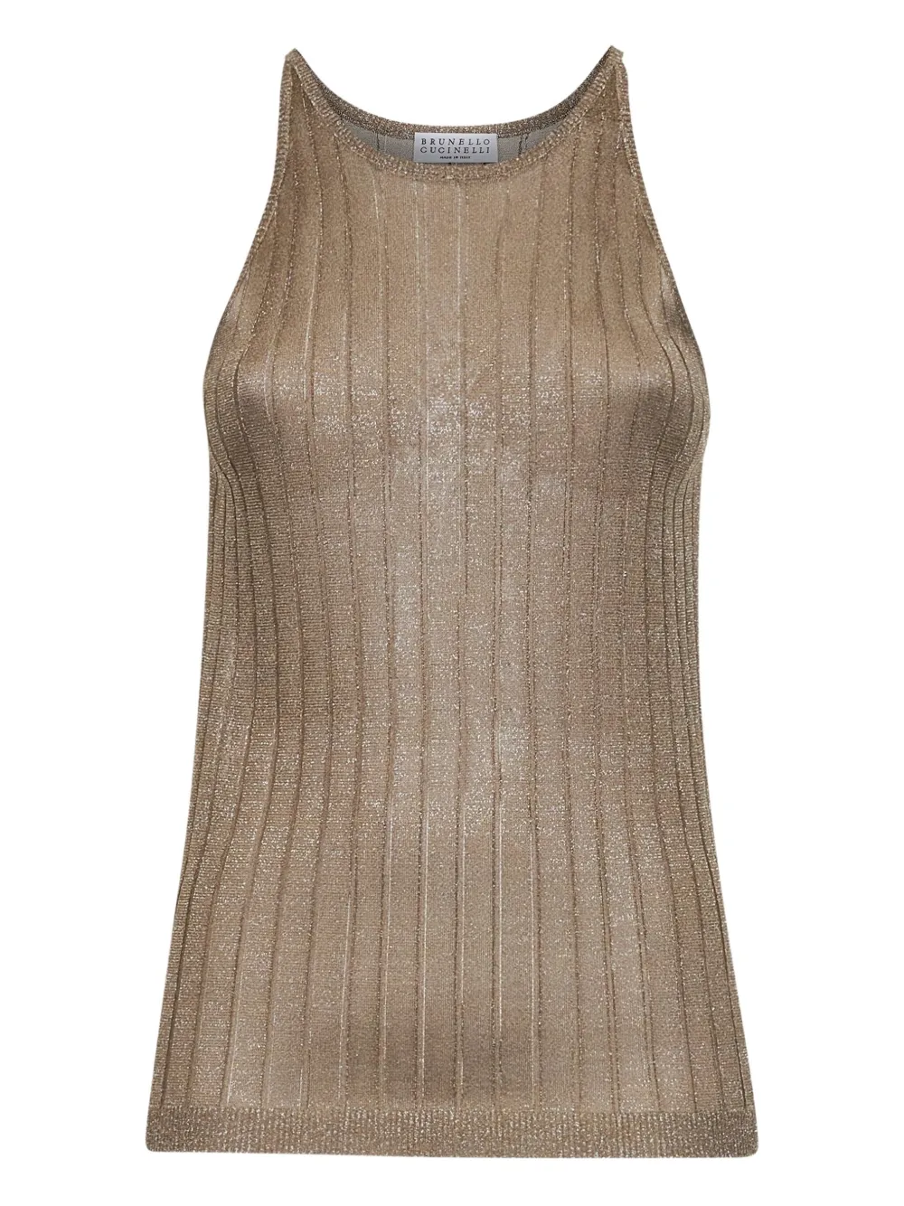 Brunello Cucinelli ribbed crew-neck top | Brown | Image 1