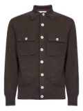 Brunello Cucinelli ribbed-collar patch-pocket cardigan - Brown