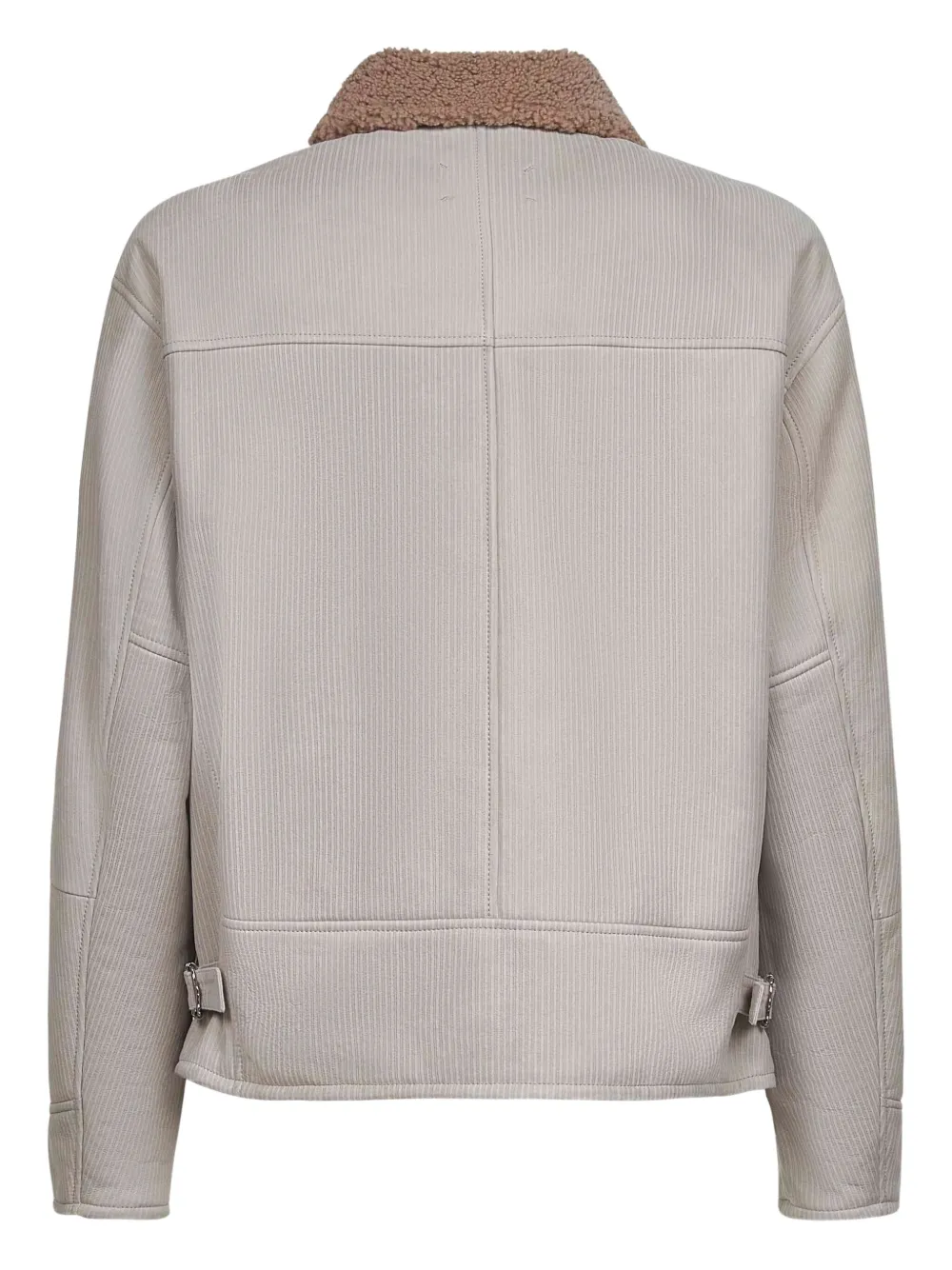Brunello Cucinelli shearling striped-leather jacket | Leather Jackets | Image 2