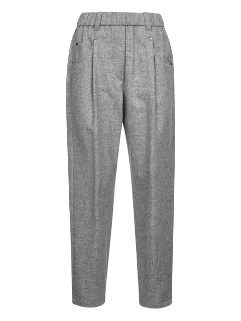 Brunello Cucinelli 밴딩 웨이스트 플리츠 팬츠