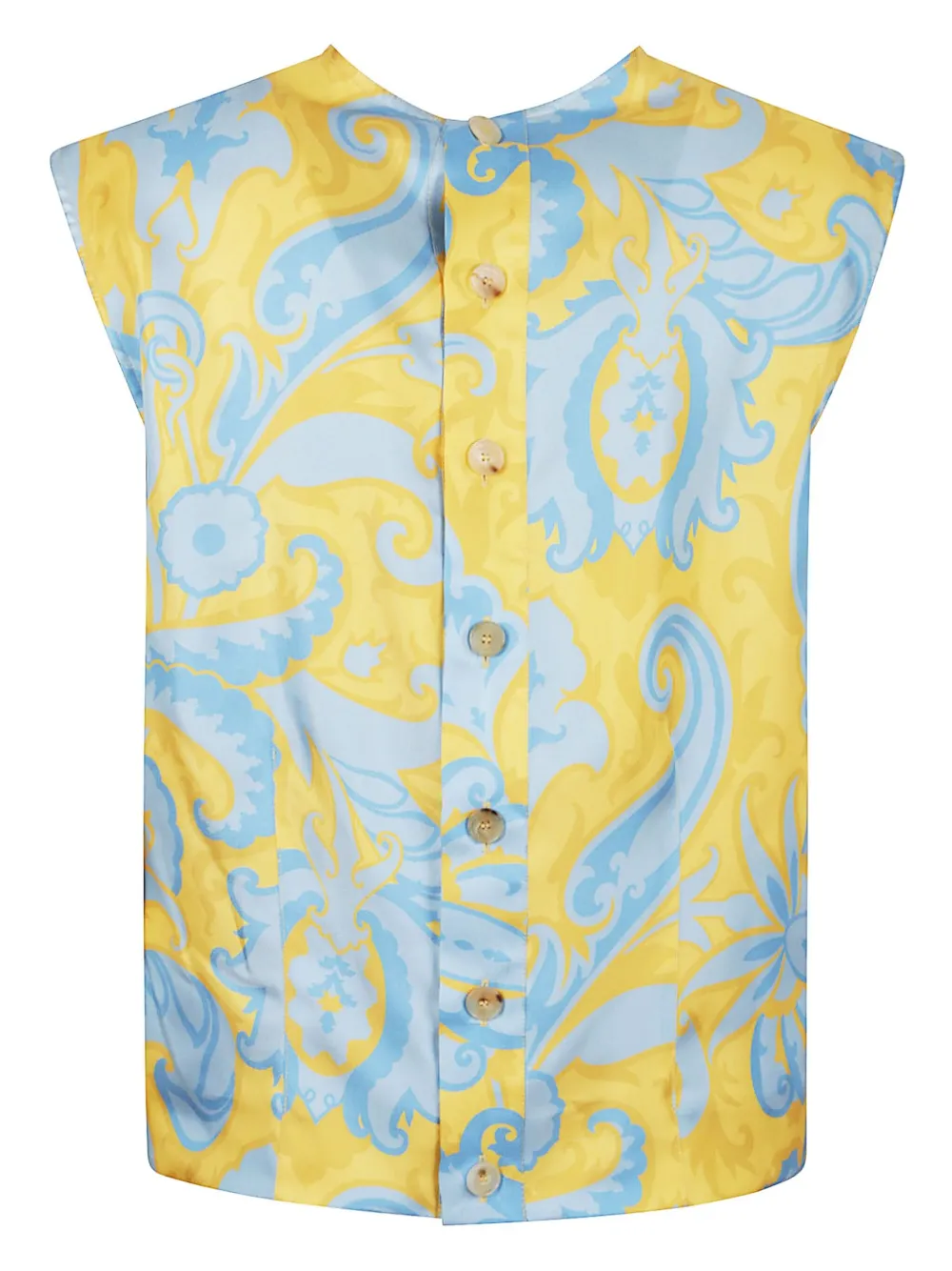 ETRO Top met paisley-print en knoopsluiting Geel