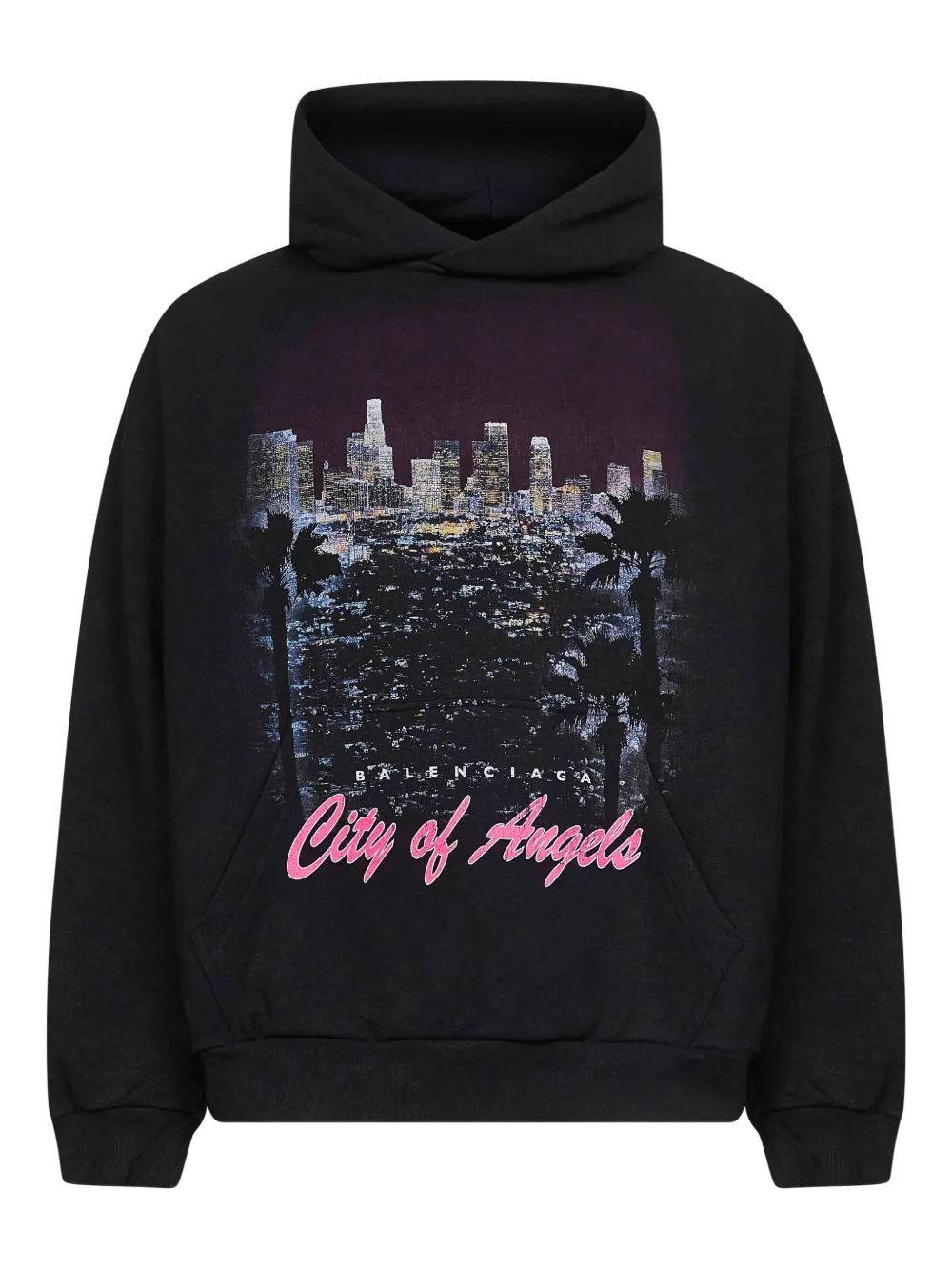 Balenciaga Hoodie met print Zwart