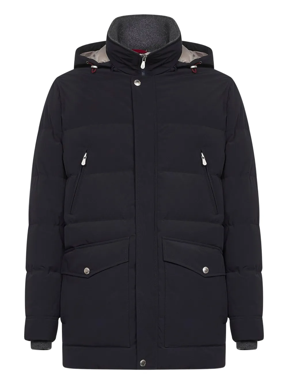 Brunello Cucinelli quilted high-neck jacket Blauw