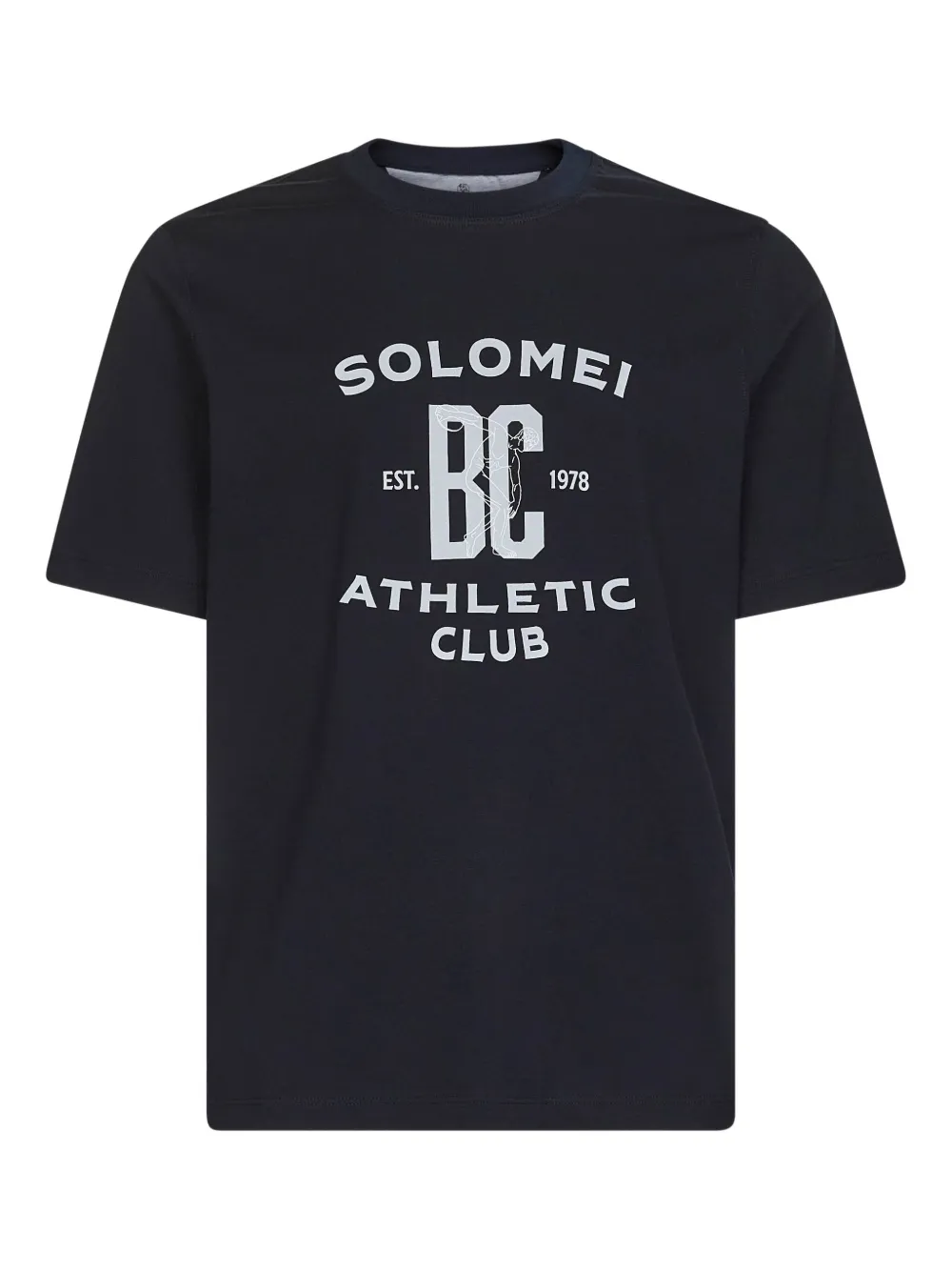 Brunello Cucinelli Geribbeld T-shirt met ronde hals en korte mouwen C4425 BLUE NAVY