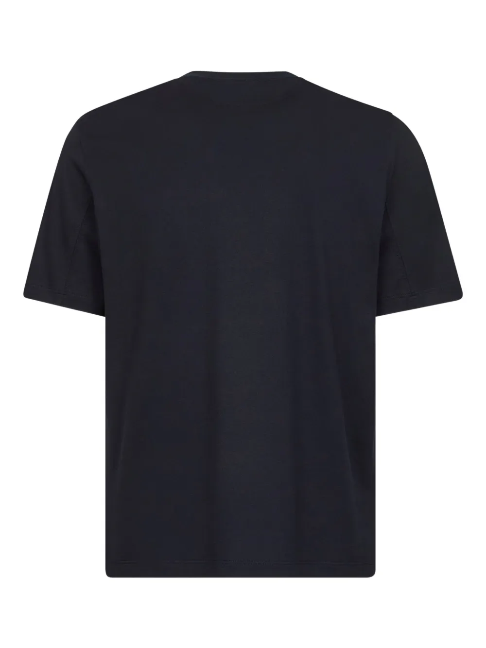 Brunello Cucinelli Geribbeld T-shirt met ronde hals en korte mouwen C4425 BLUE NAVY