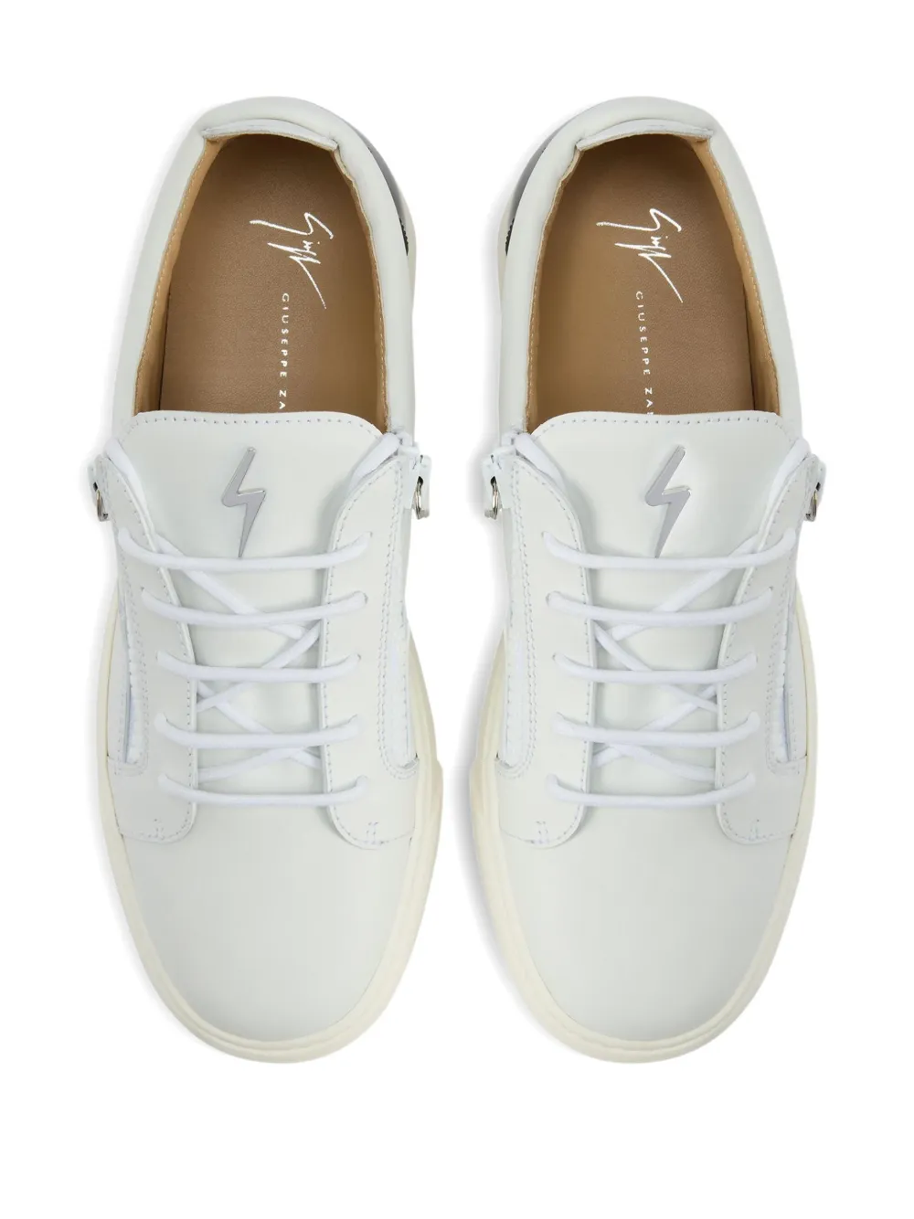 Giuseppe Zanotti Frankie zip-detail leather trainers White