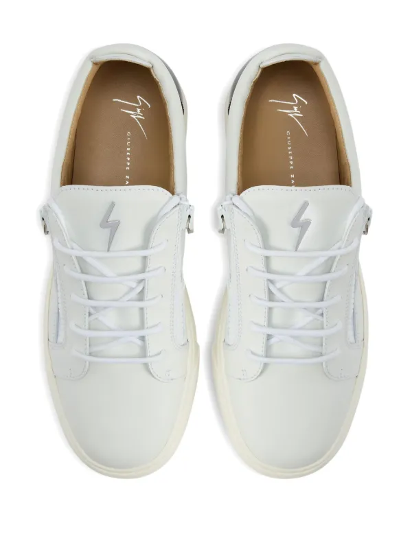 Giuseppe Zanotti Frankie zip-detail Leather Trainers | White