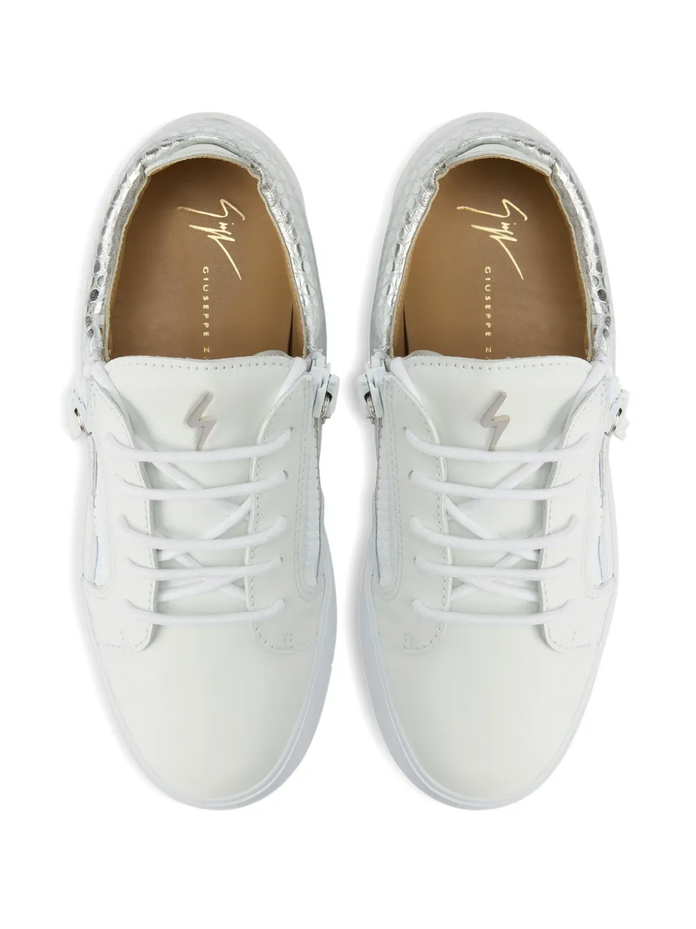 Giuseppe Zanotti Gail zip-detail leather sneakers White