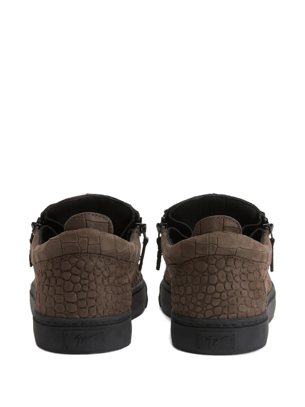 Giuseppe Zanotti Frankie crocodile-effect zip sneakers Brown