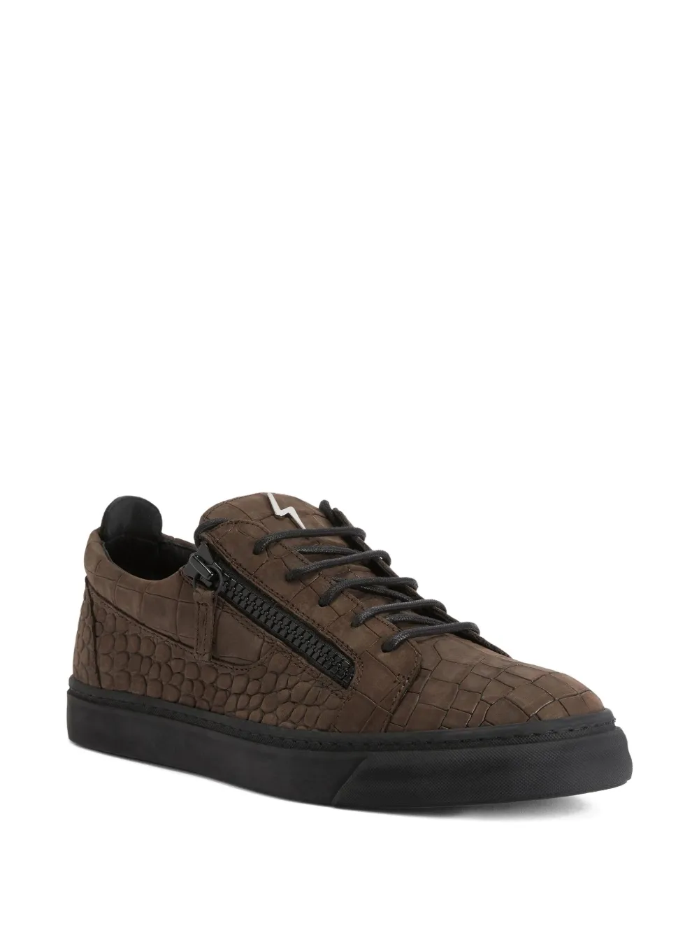 Giuseppe Zanotti Frankie crocodile-effect zip sneakers Brown