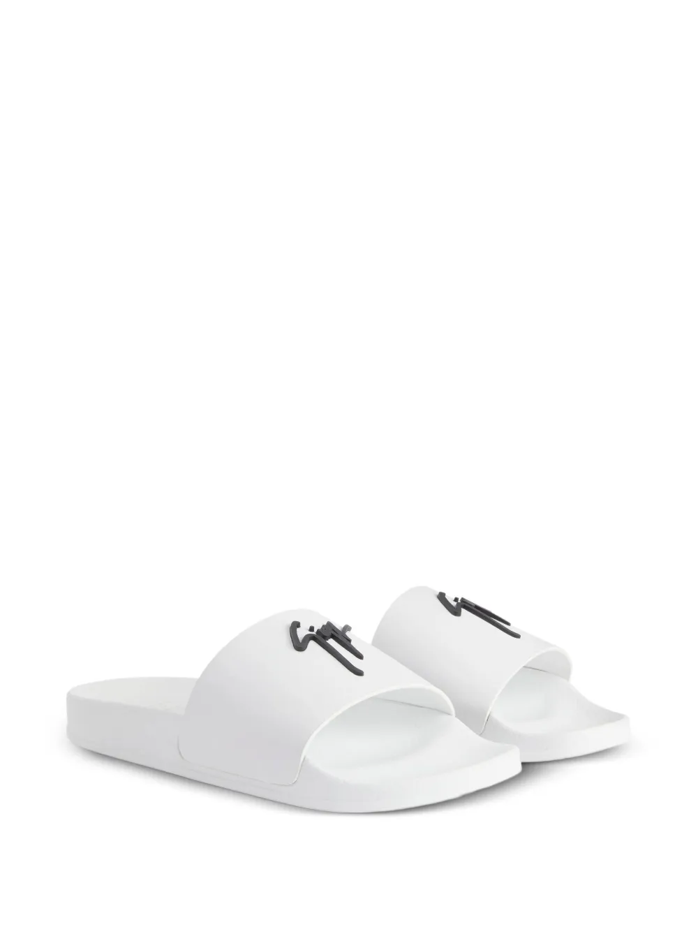 Giuseppe Zanotti Brett logo-embellished slides White