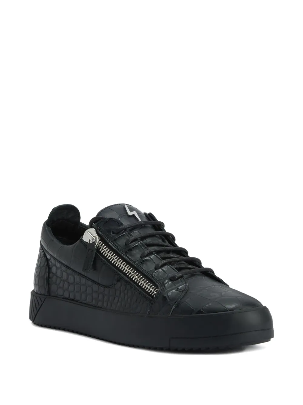 Giuseppe Zanotti Frankie crocodile-effect zip trainers Black