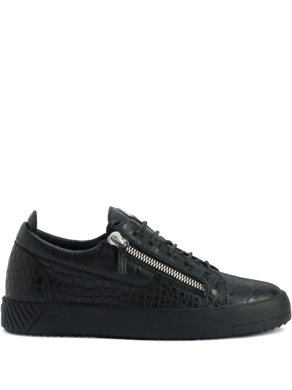 Giuseppe Zanotti Frankie crocodile-effect zip trainers Black