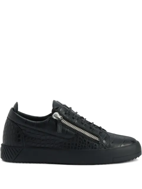 Giuseppe Zanotti Frankie crocodile-effect zip trainers
