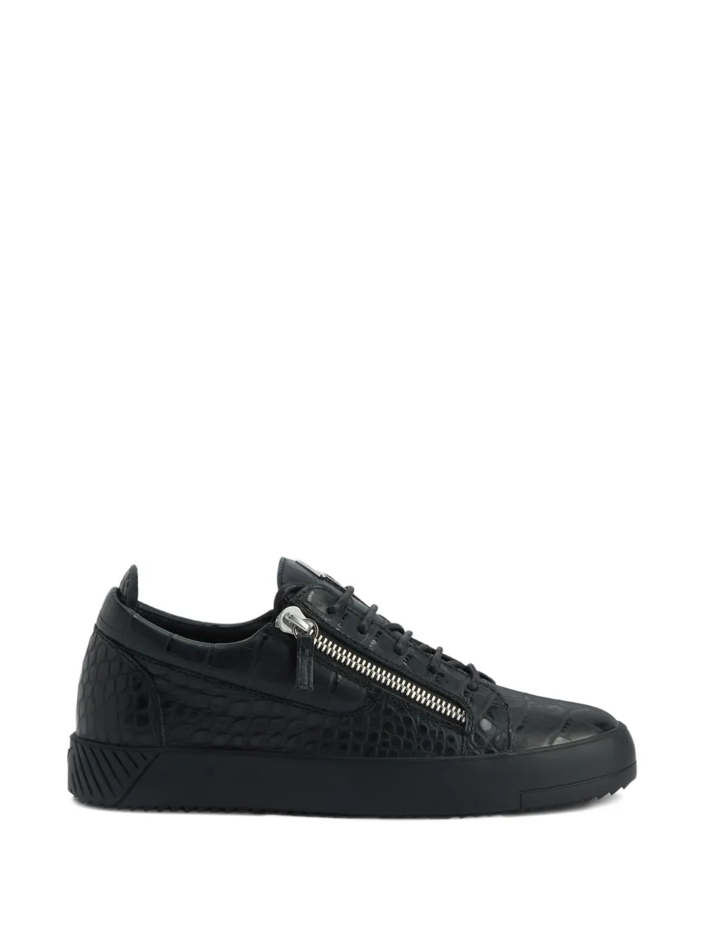 Giuseppe Zanotti Frankie crocodile-effect zip trainers Black