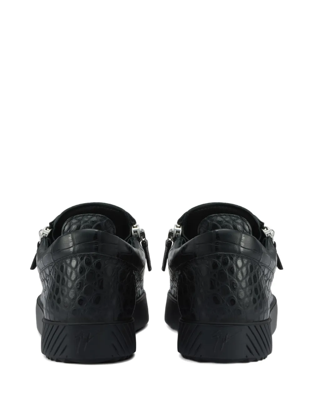 Giuseppe Zanotti Frankie crocodile-effect zip trainers Black