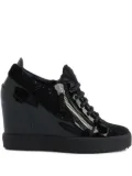Giuseppe Zanotti Addy Wedge glitter-panel sneakers - Black