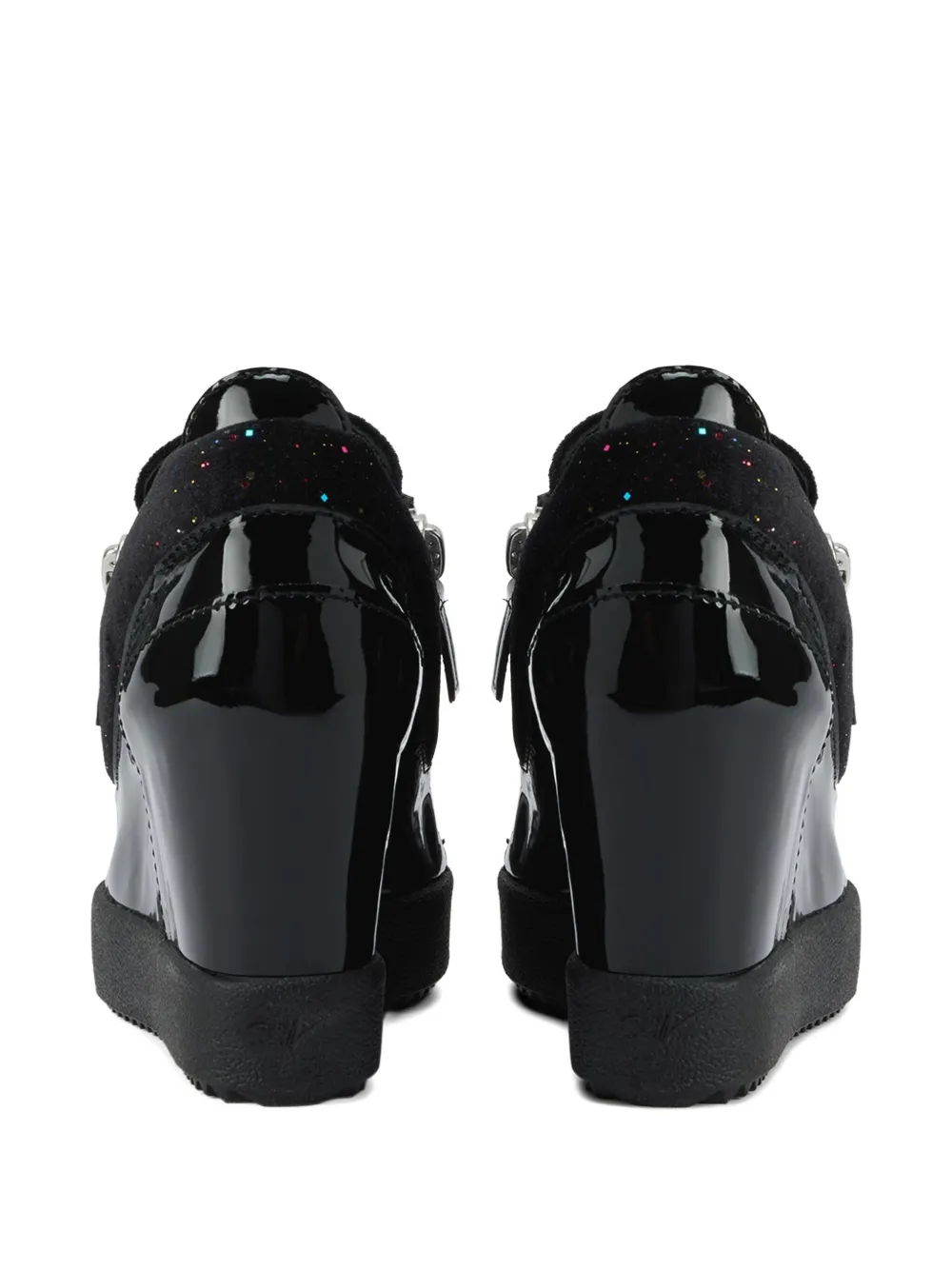 Giuseppe Zanotti Addy Wedge glitter-panel sneakers Black