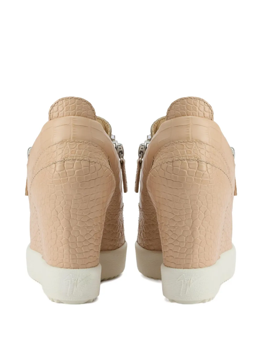 Giuseppe Zanotti Addy sneakers met krokodillen-reliëf Beige