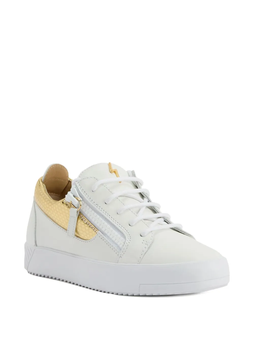 Giuseppe Zanotti Gail snakeskin-panel zip-detail sneakers Gold