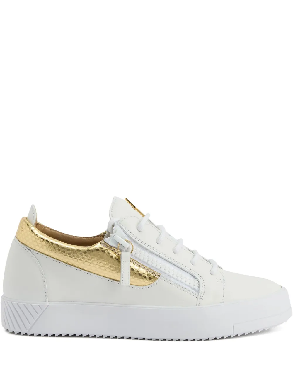 Giuseppe Zanotti Gail snakeskin-panel zip-detail sneakers Gold