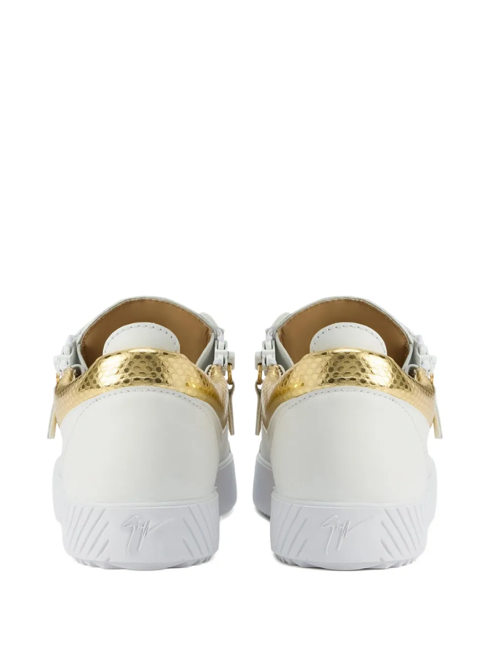 Giuseppe Zanotti Gail snakeskin-panel zip-detail sneakers Gold