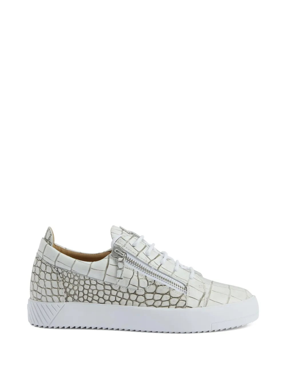 Giuseppe Zanotti Frankie crocodile-effect zip sneakers Neutrals