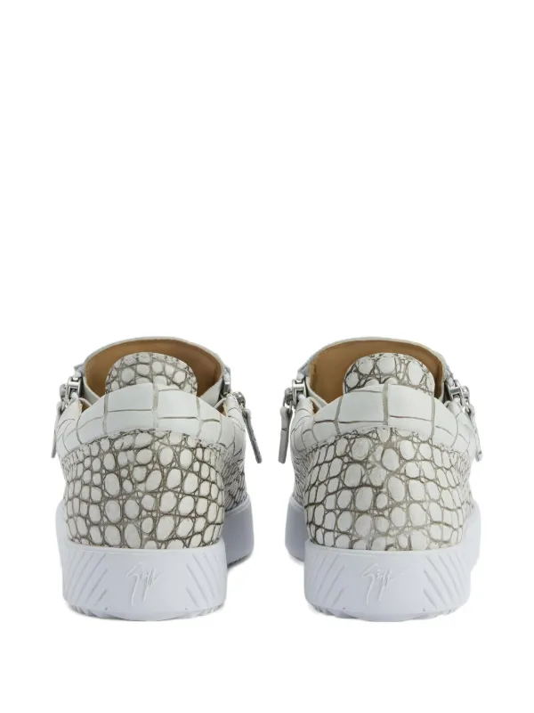 Giuseppe Zanotti Frankie crocodile-effect Zip Sneakers | Neutrals