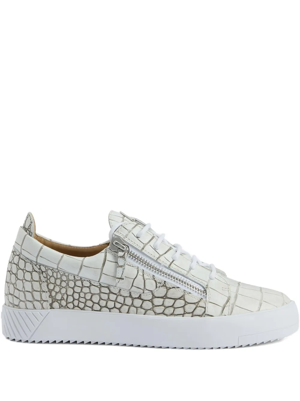 Giuseppe Zanotti Frankie crocodile-effect zip sneakers Neutrals