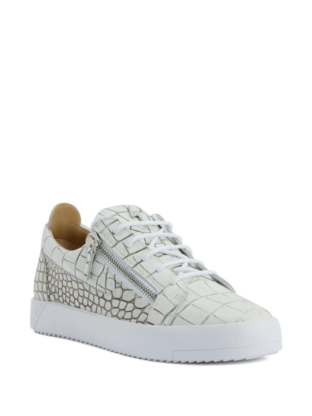 Giuseppe Zanotti Frankie crocodile-effect zip sneakers Neutrals