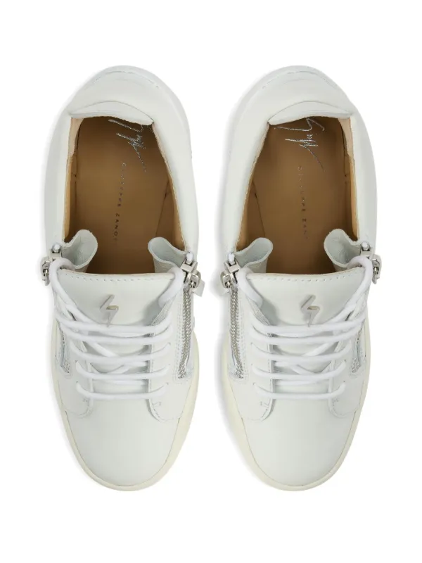 Giuseppe Zanotti Addy Wedge Zip Sneakers | White | FARFETCH RO