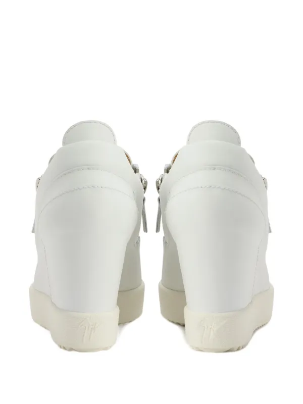 Giuseppe Zanotti Addy Wedge Zip Sneakers | White | FARFETCH RO